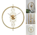 Relógio de Parede 3D Dourado em Metal – Design Europeu 50cm Vazado