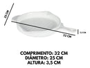 Frigideira Redonda de Cerâmica para Servir – Mesa Posta 32x25 Branco