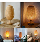 Abajur Luminária em Bambu e Rattan 49cm – Design Natural Luxuoso