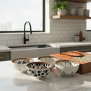 Jogo De 4 Tigelas Bowl Sortidas Porcelana + Caixa Presente Marrom