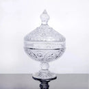 Bomboniere de Vidro com Tampa e Pedestal 25x16 – Potiche Baleiro Decorativo