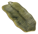 Travessa Centro De Mesa Folha Ceramica Verde 44x16