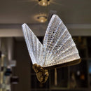 Luminária Pendente Borboleta Cristal Libélula Dourada 24cm 127/220v Dourado