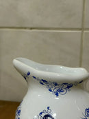 Leiteira Porcelana Azul Cavalo Marinho Elegante 18cm