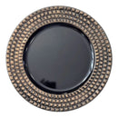 Sousplat em Poliresina Black Gold Vintage – Relevo 33x33cm (Preto)
