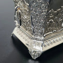 Açucareiro Indiano em Metal Prateado com Acabamento Fino 17x15