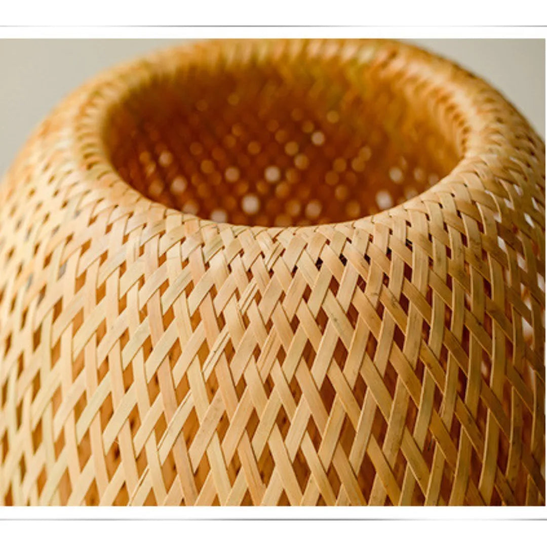 Abajur Luminária em Bambu e Rattan 49cm – Design Natural Luxuoso