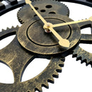 Relógio de Parede 3D Industrial Vazado Preto com Dourado 50cm – Design Europeu