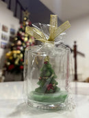 🎄 Vela Decorativa Natalina no Copo – Árvore Festiva Verde