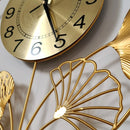 Relógio de Parede 3D Design Europeu Luxuoso em Metal 127cm – Dourado