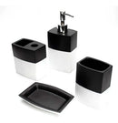 Kit Banheiro Lavabo 4 Peças Preto e Branco Elegance