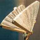 Luminária Pendente Borboleta Cristal Libélula Dourada 24cm 127/220v Dourado