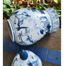 Vaso Decorativo Porcelana Classic Blue White Importado 49x25 Azul E Branco Clássico