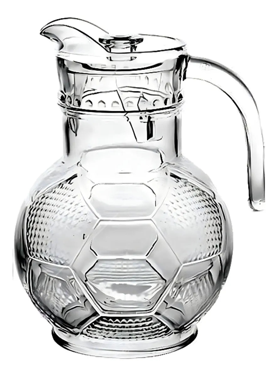 Jarra de Vidro Bola de Futebol com Tampa – 1800ml Incolor