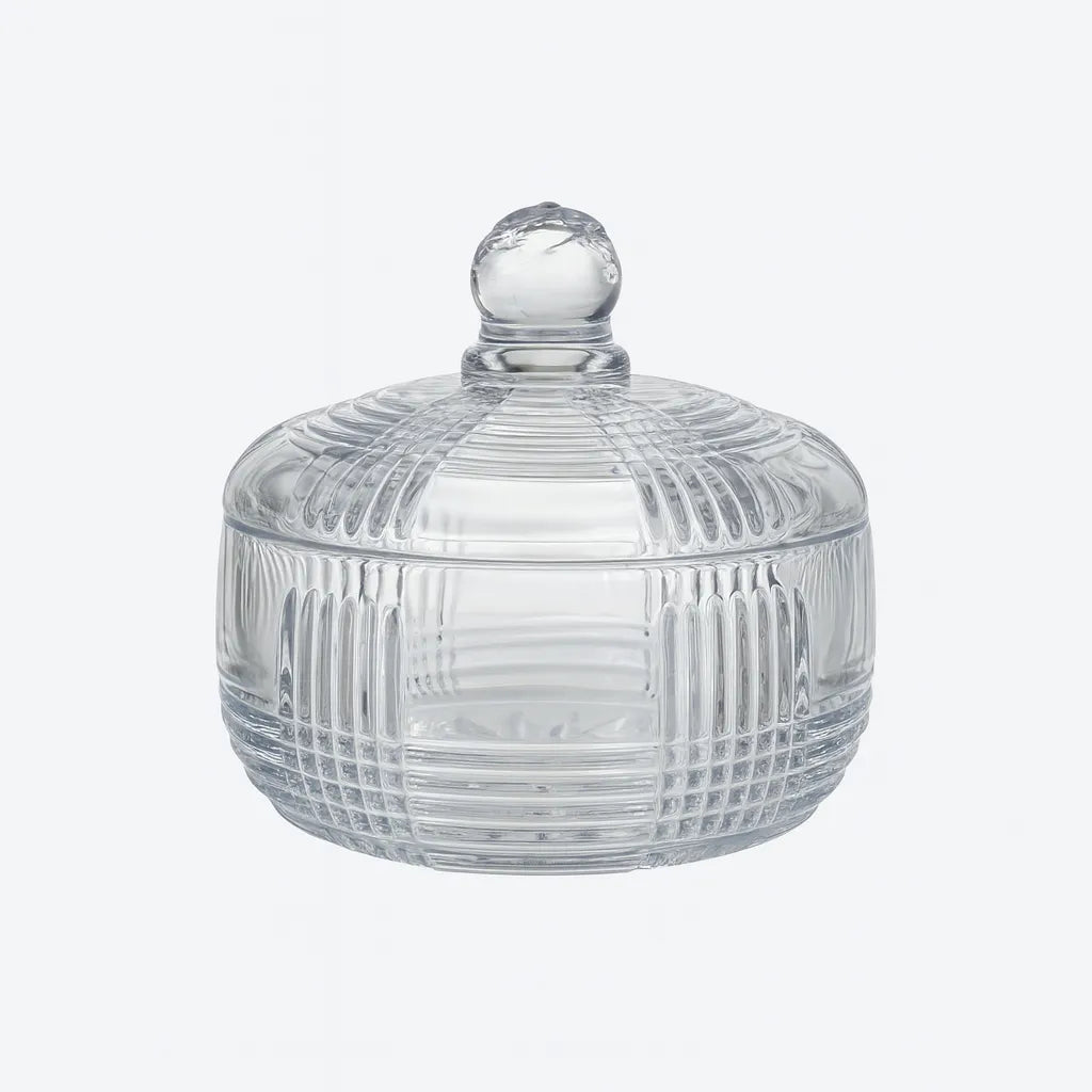 🍬 Bomboniere de Vidro com Tampa 15x12cm – Potiche Decorativo Transparente