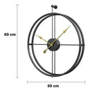 Relógio de Parede 3D Preto em Metal – Design Europeu 50cm (Vazado)