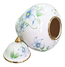 Vaso Decorativo Porcelana Branco e Dourado Floral 30x22