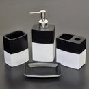 Kit Banheiro Lavabo 4 Peças Preto e Branco Elegance