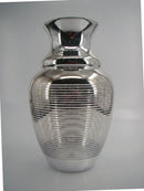 Vaso Decorativo de Vidro Prata com Listras – 40 x 22 cm