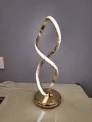 Abajur Moderno Design Curvo Metal Dourado Led 43x15 Dourado Branco 127/220v