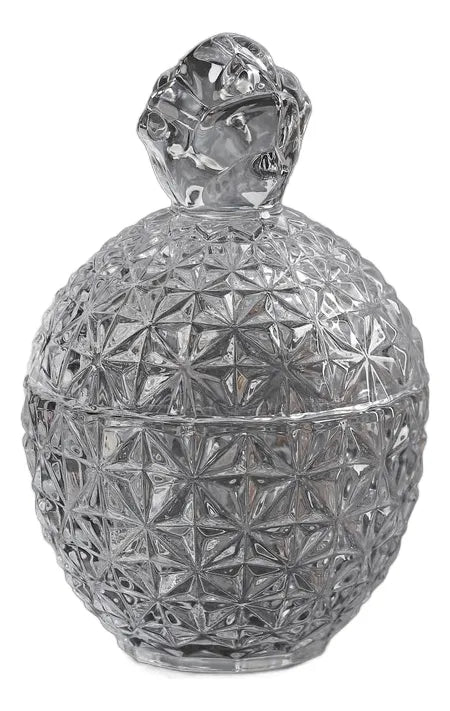 Açucareiro De Vidro Lapidado Diamonds 350g Incolor