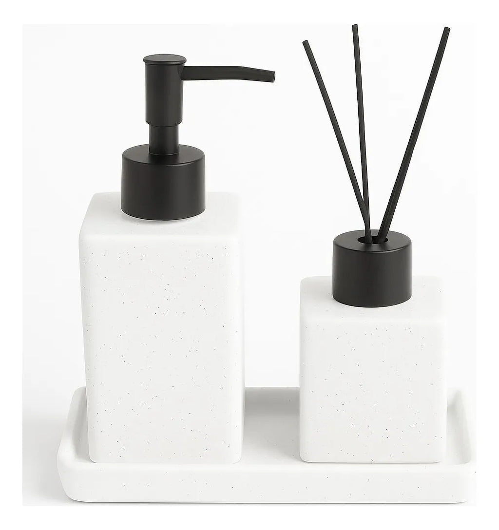 Kit Lavabo Completo Branco 3 Peças em Cerâmica