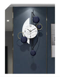 Relógio de Parede 3D Metal Solar – Design Europeu Luxuoso 79cm Azul-Marinho (Vazado | Silencioso)