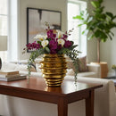 Vaso Potiche Dourado Porcelana Decorativo Para Flores 28x22 Dourado