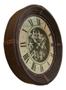 Relógio de Parede Vintage Premium com Alça em Couro – 76cm | Estrutura em Metal