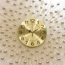 Relógio de Parede Dourado Luxuoso em Metal – Design Europeu 70cm (Vazado | Silencioso)