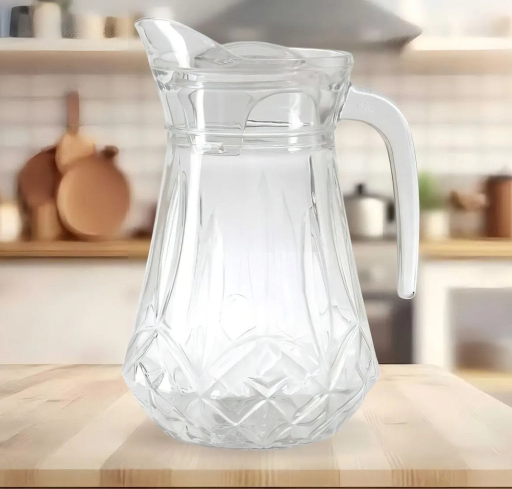 Jarra para Bebidas em Vidro Transparente 1,3 Litros com Tampa