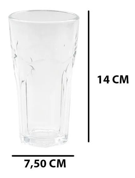 Jogo 6 Copos de Vidro para Água e Suco 350ml – Transparente | 14 x 7,5 cm