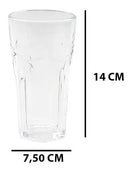 Jogo 6 Copos de Vidro para Água e Suco 350ml – Transparente | 14 x 7,5 cm