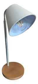 Luminária de Mesa Abajur Madeira e Metal 32x12cm