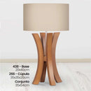 Abajur Luminária Madeira Imbuia Cúpula Bege 54x35 Marrom Imbuia 127/220v