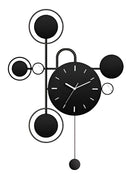 Relógio de Parede 3D Contemporâneo Nórdico Metal Preto 84x55 – Vazado