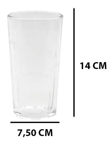 Jogo 6 Copos de Vidro para Água e Suco 350ml – Transparente | 14 x 7,5 cm