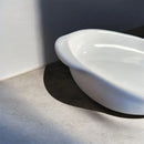 Travessa Branca Oval Professional em Cerâmica com Alça 30x17cm