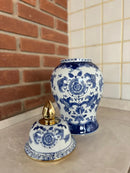 Vaso Decorativo Porcelana Azul E Branco Luxo Clássico 40x19
