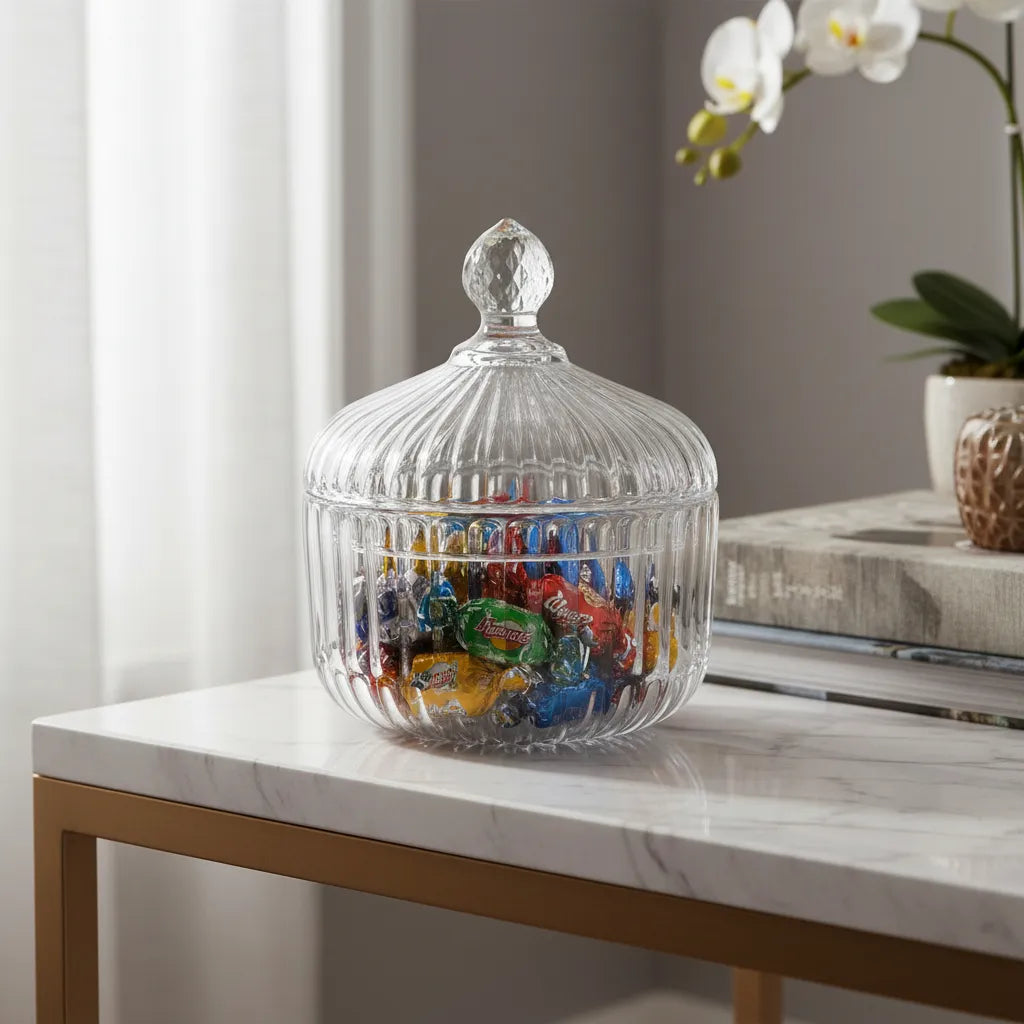 Bomboniere de Vidro com Tampa 15x12cm
