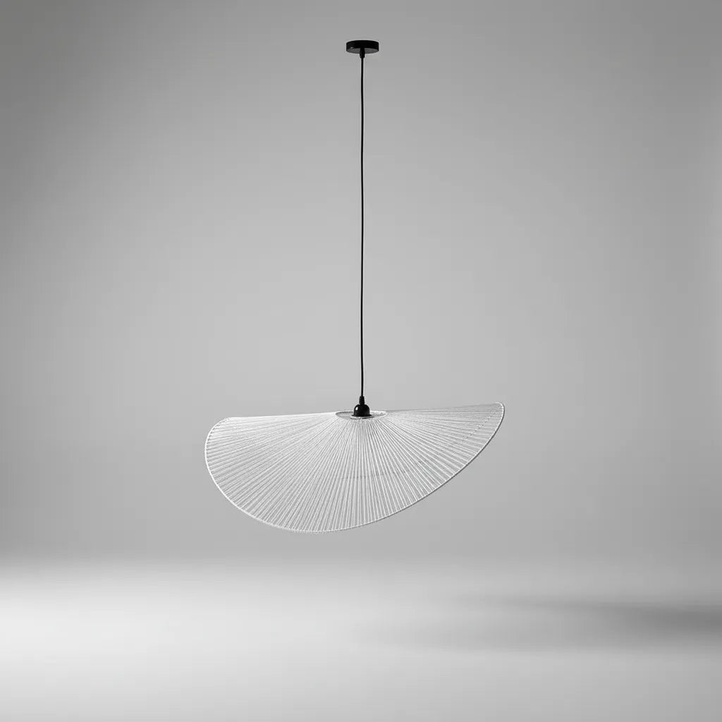 Pendente Decorativo em Bambu Branco Moderno Iluminação Elegante