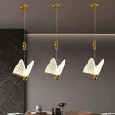 Luminária Pendente Borboleta Cristal Libélula Dourada 24cm 127/220v Dourado
