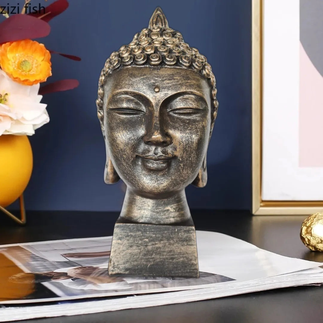 Buda Decorativo em Resina – Bronze Rústico | 24 x 8 cm