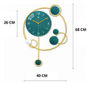 Relógio de Parede 3D Contemporâneo Nórdico Metal Verde/Dourado 68x40 – Vazado