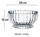 Fruteira de Cristal Centro de Mesa Redonda Requinte 22x12CM Incolor