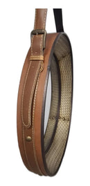Espelho Adnet Redondo com Alça de Couro Legítimo 48 cm – Marrom | Peça Robusta e Sofisticada