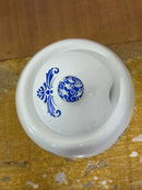 Açucareiro Porcelana Azul Cavalo Marinho Luxo 12x12 cm