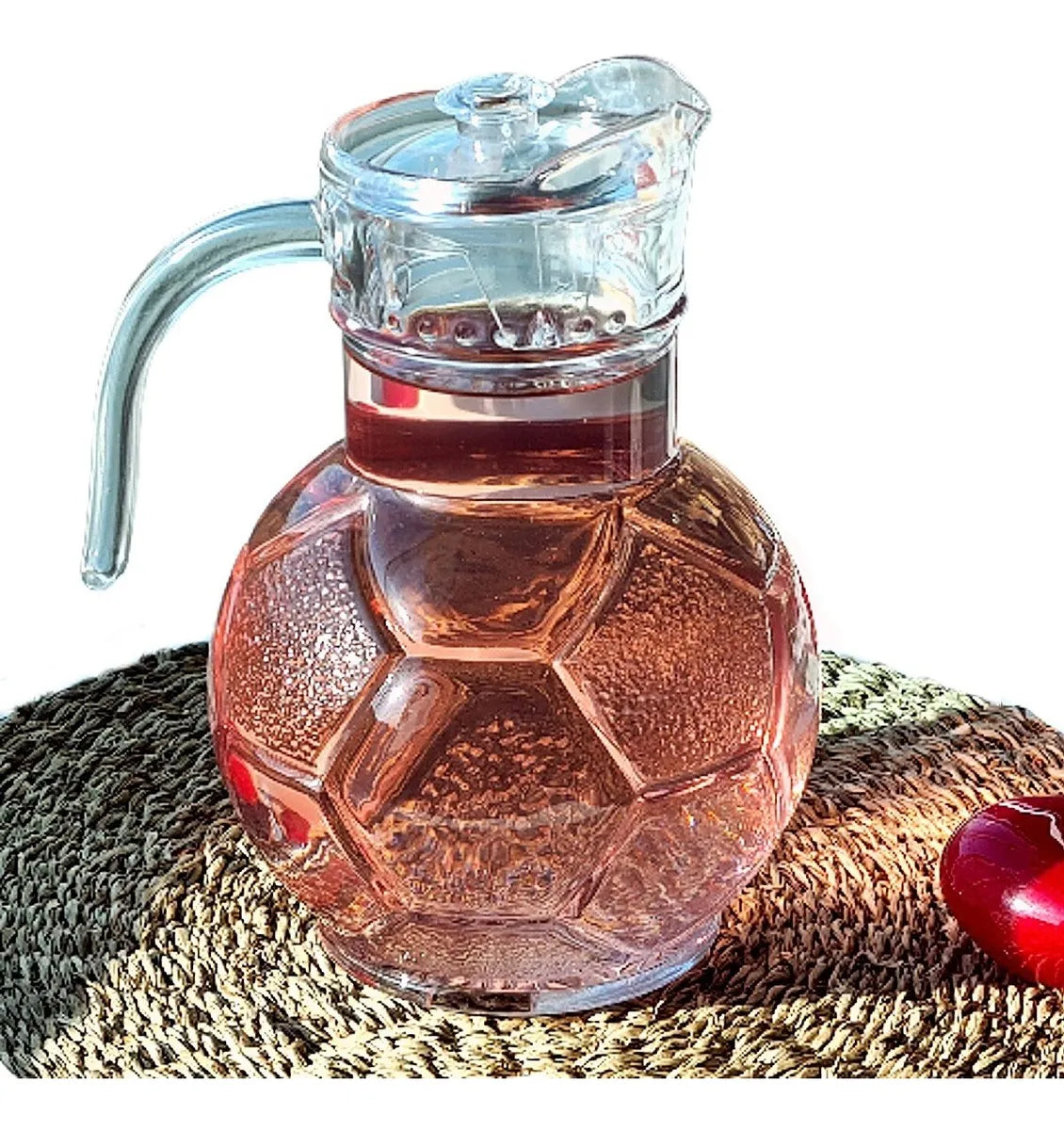 Jarra de Vidro Bola de Futebol com Tampa – 1800ml Incolor