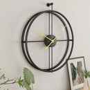 Relógio de Parede 3D Preto em Metal – Design Europeu 50cm (Vazado)