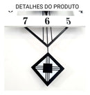 Relógio de Parede Retrô Vintage Preto e Branco Pendente 60cm